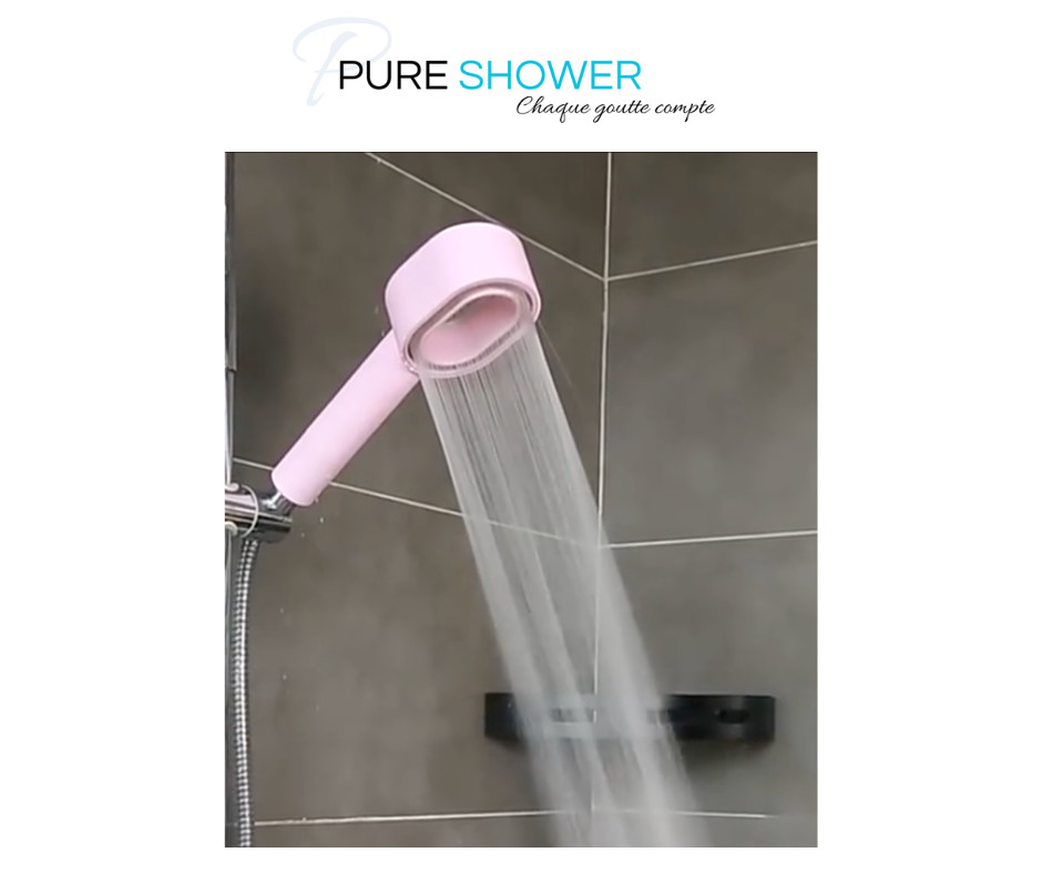 Pommeau de douche rose avec double filtre