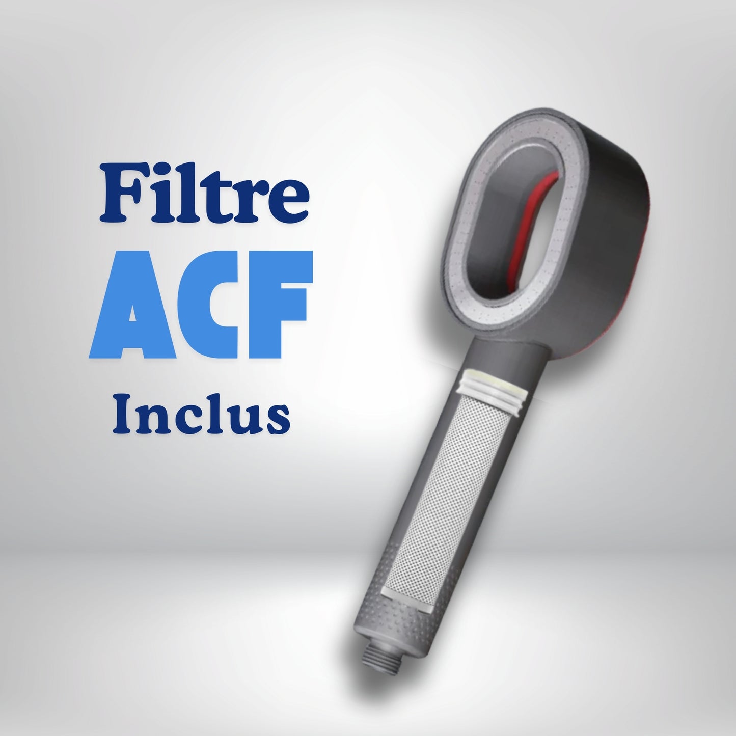Pommeau de Douche filtrant Gris – Filtre Anti-Chlore & Économiseur d’Eau