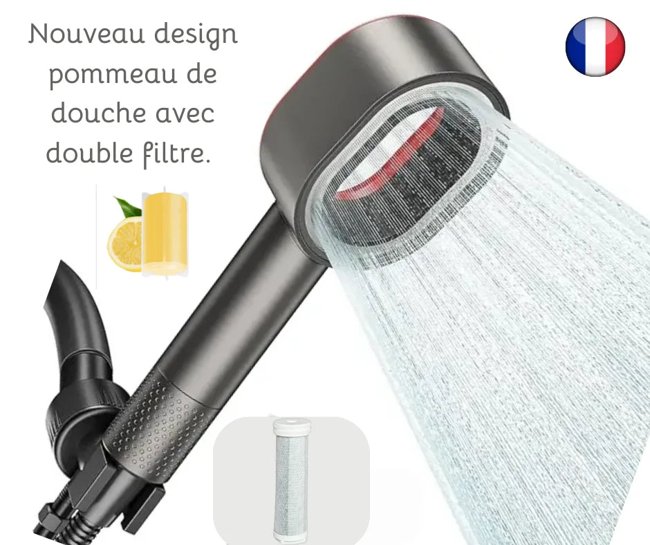 pour une meilleure filtration de votre eau de douche voici le pommeau design anti chlore et parfumé idéal pour une peau douce et cheveux lisse Protection contre les effets néfastes du chlore pour les peaux sensibles.
Idéal pour les enfants et les personnes ayant des problèmes de peau.
Contribue à préserver l'environnement en réduisant la consommation d'eau.