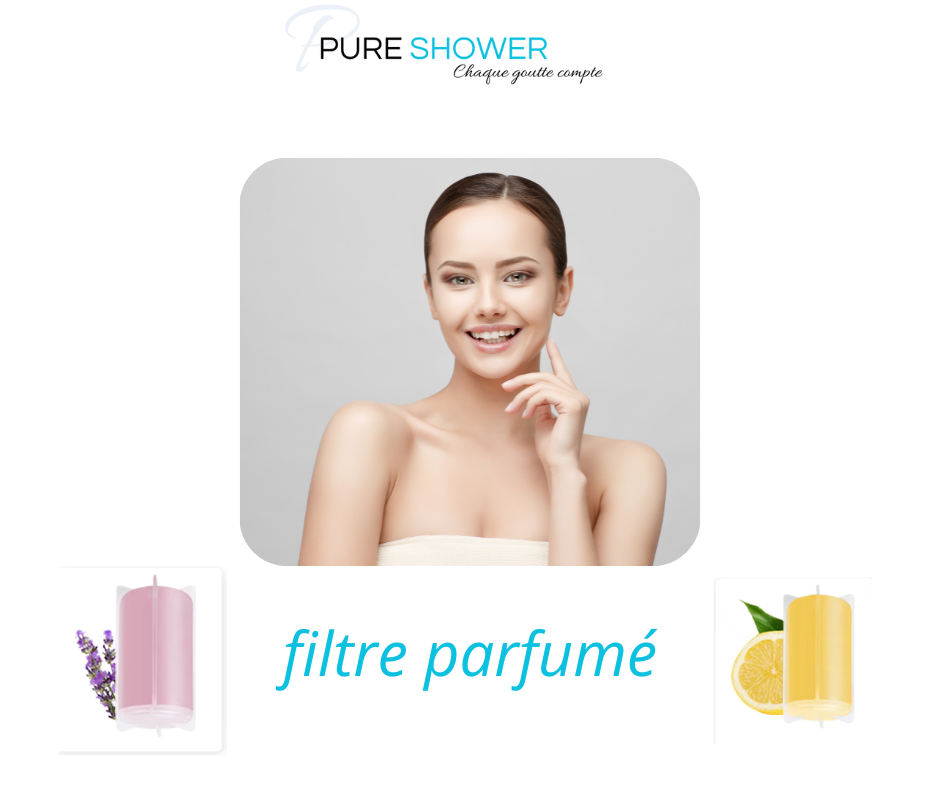 filtre parfumé anti chlore et anti calcaire pour peau douce